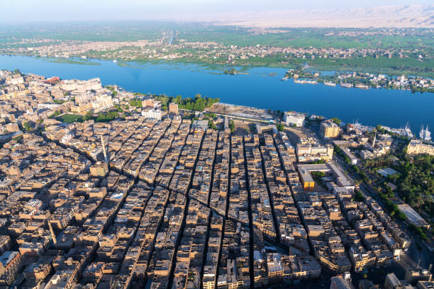 An aerial view of Luxor, Egypt.